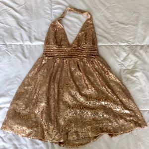 Rose Gold, Sequin, Mini Dress.